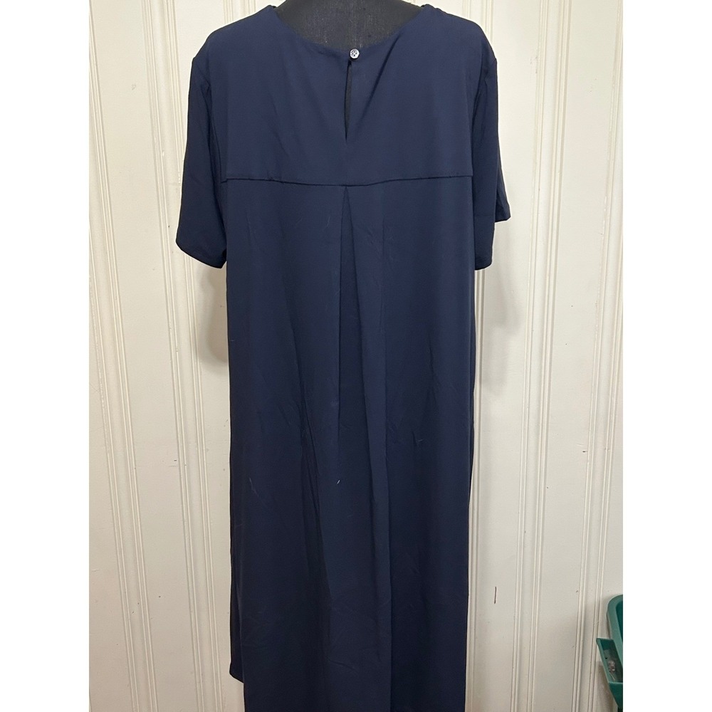 NWT J. Jill Wearever Navy Blue Short Sleeve Tee Shirt Dress 2X Plus Capsule - Picture 3 of 9